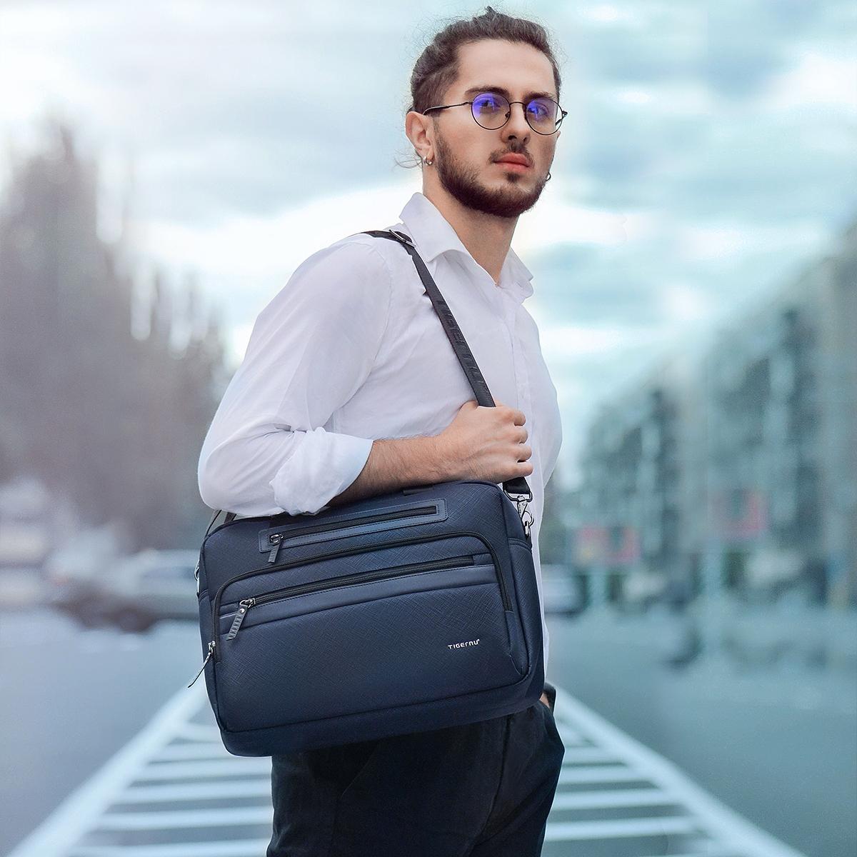 Versatile Men Laptop Briefcase - Dark Blue 8