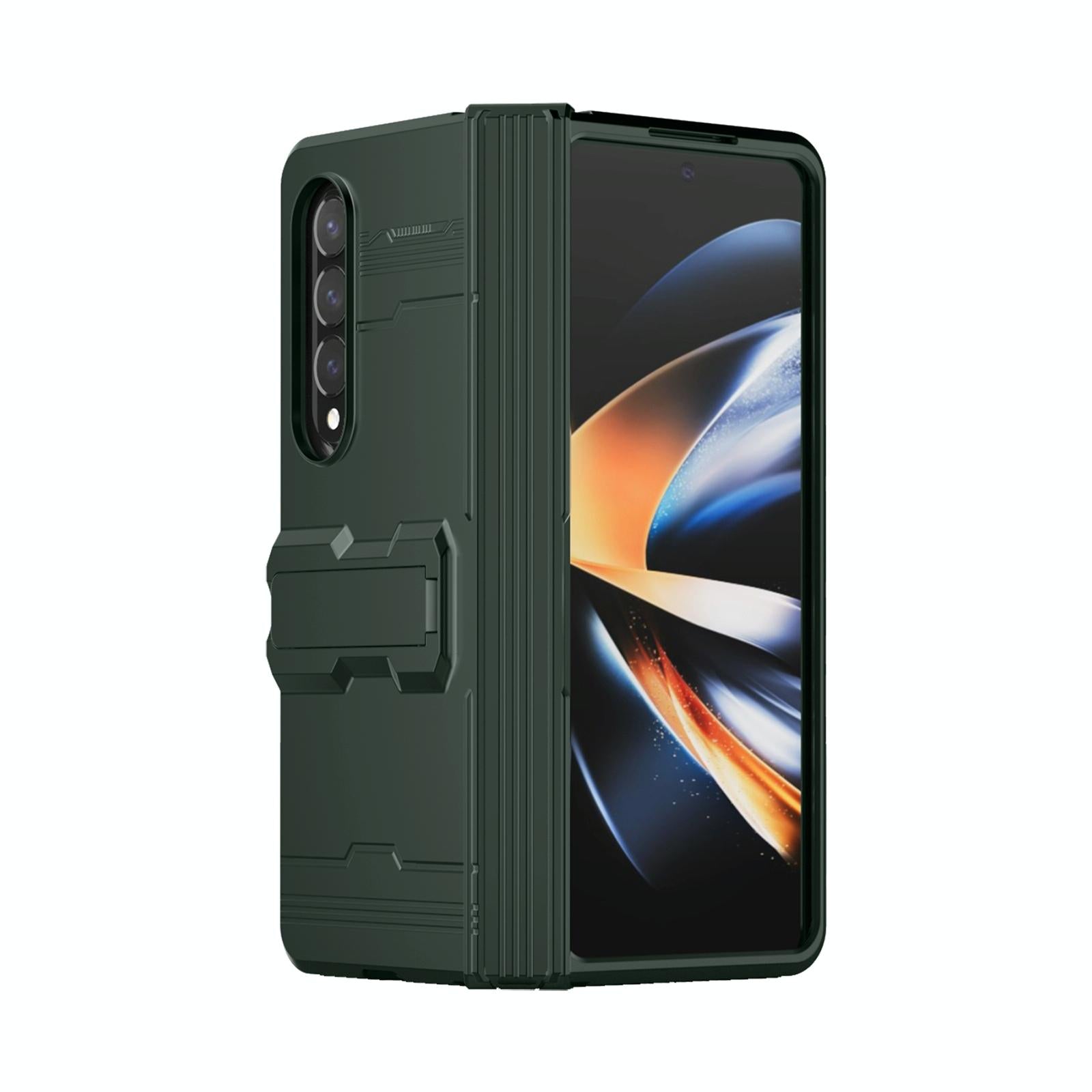 For Samsung Galaxy Z Fold4 5G Anti-Fall King Kong Phone Case - Green 3