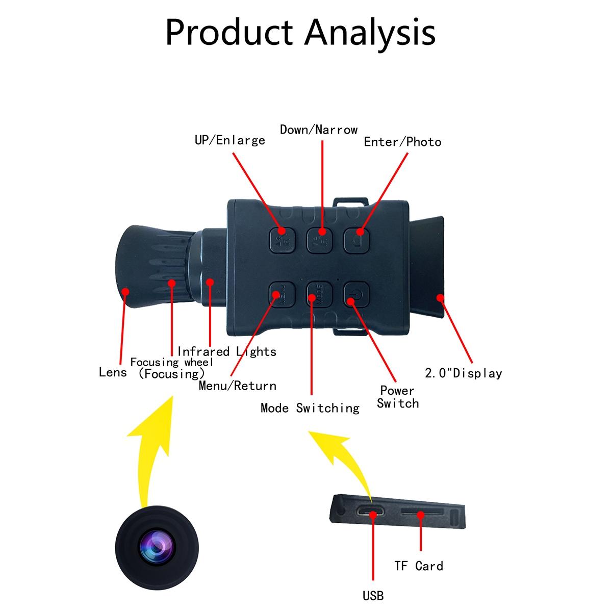 4K Hd Monocular Digital Night Vision For Outdoor Hunting - Black 13