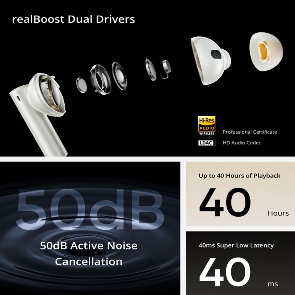 Wireless Bluetooth Earphones with 3d Spatial Sound and Active Noise Reduction - Black 6