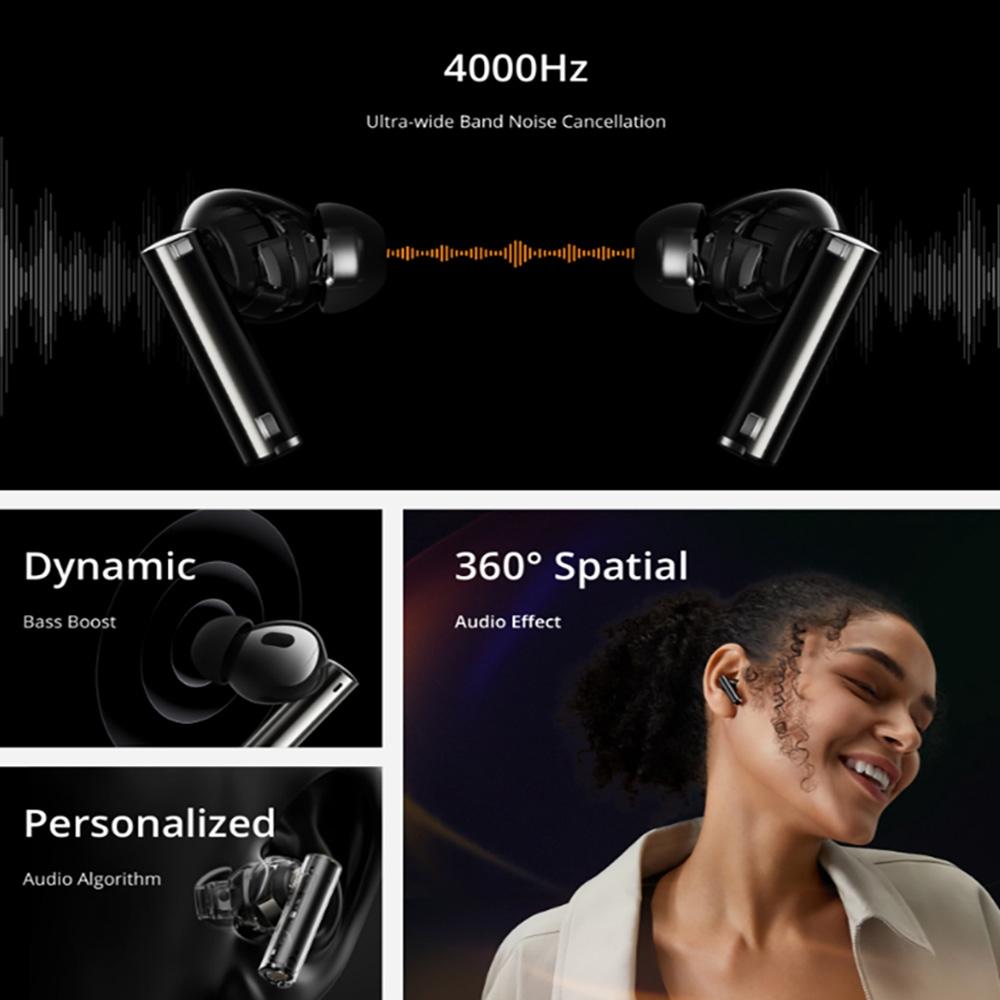 Wireless Bluetooth Earphones with 3d Spatial Sound and Active Noise Reduction - Black 7