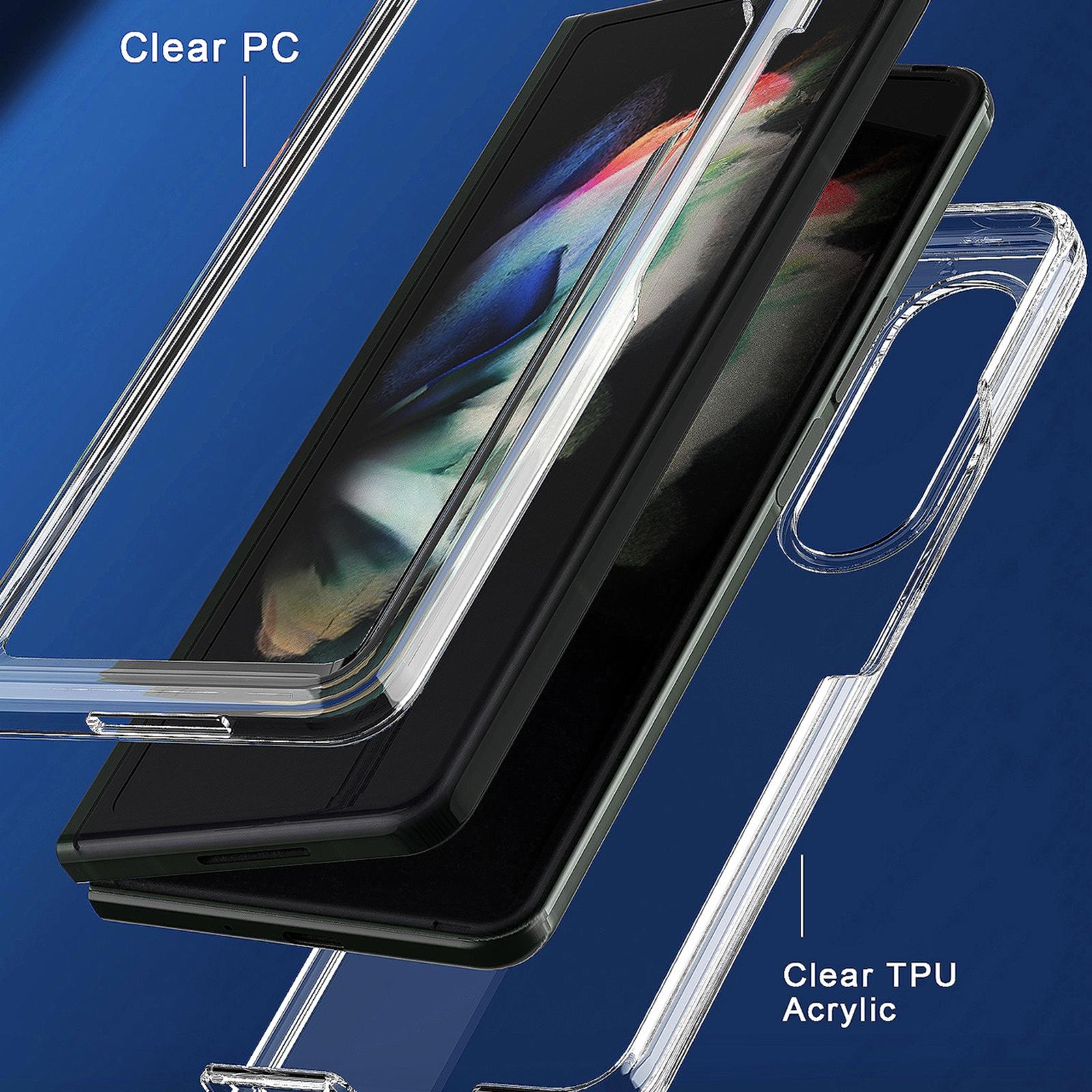 For Samsung Galaxy Z Fold4 5G Clear Acrylic Tpu Phone Case - Black 4