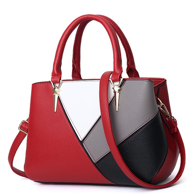 Colourblock Ladies Handbag - Pu Material - Purple 12