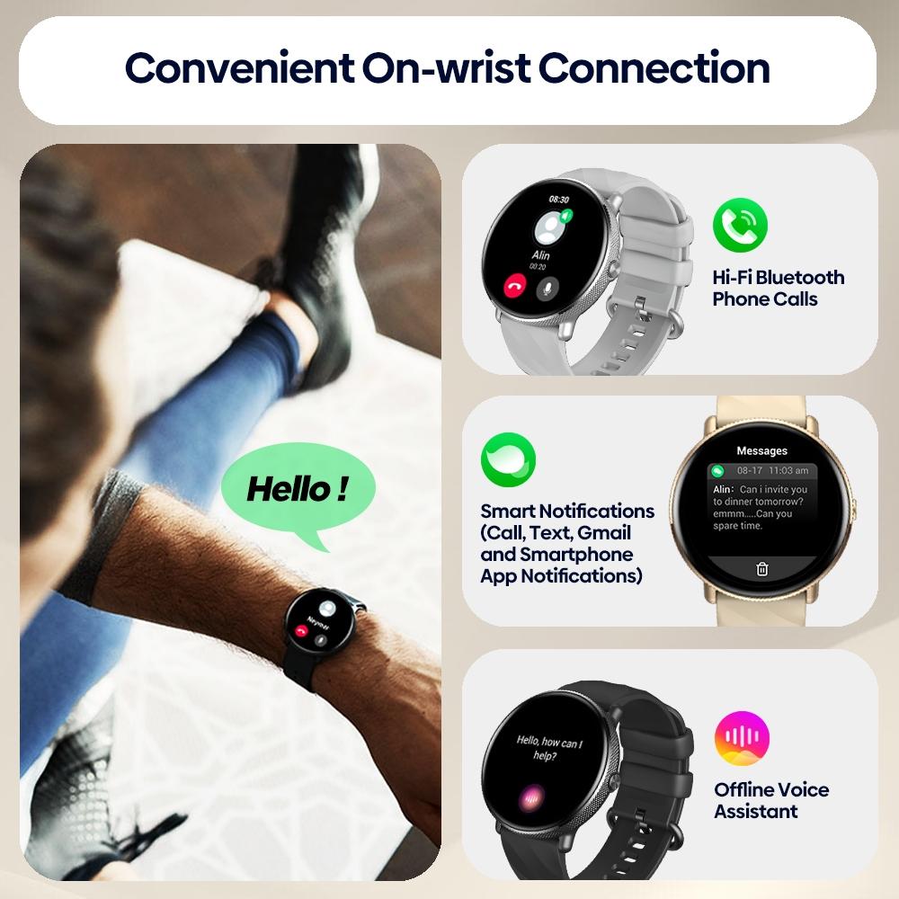 1.43 Inch Screen Voice Calling Smart Watch Support Heart Rate / Blood Pressure / Blood Oxygen - Silver 9