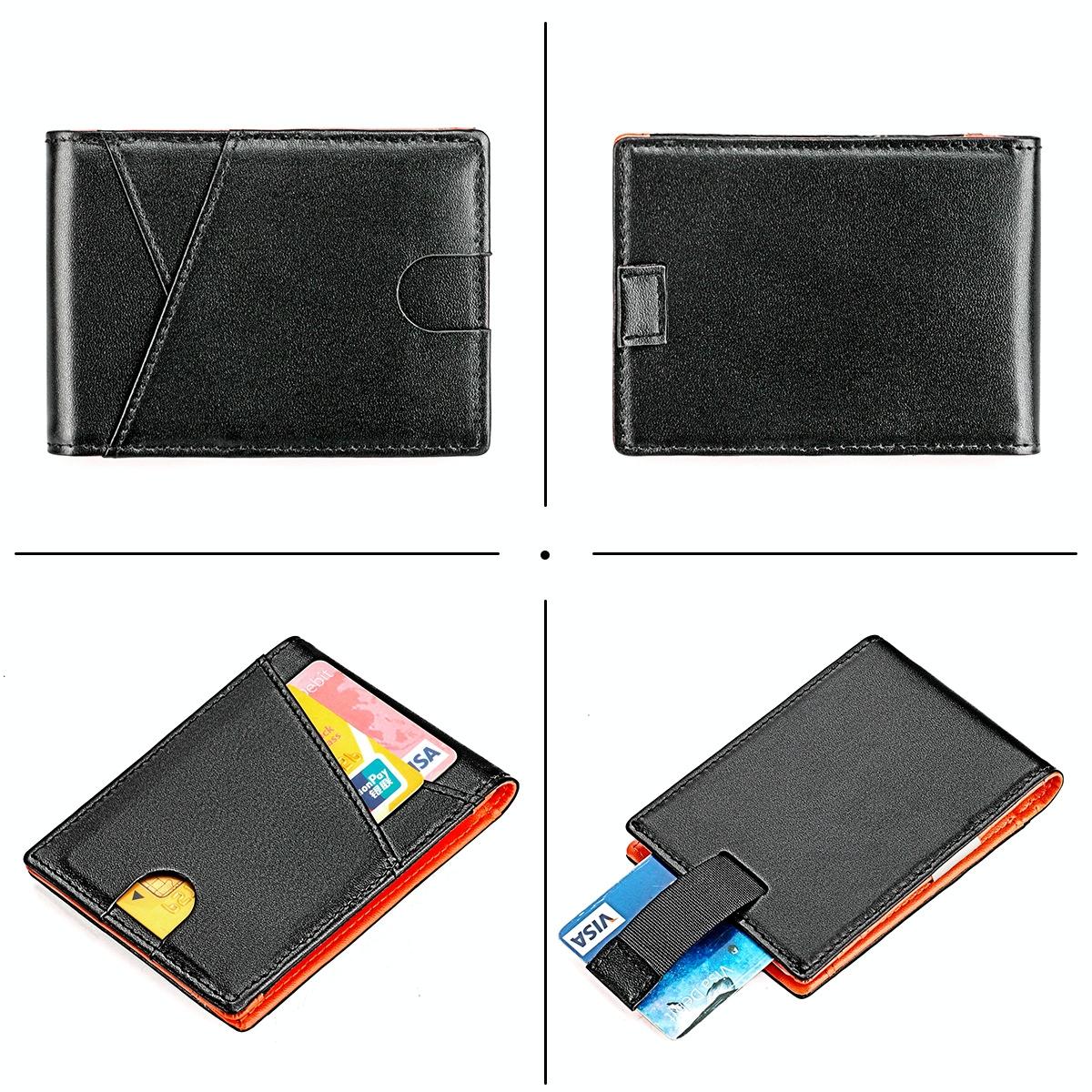 Leather Rfid Wallet with Front Pocket - Black - Black 3