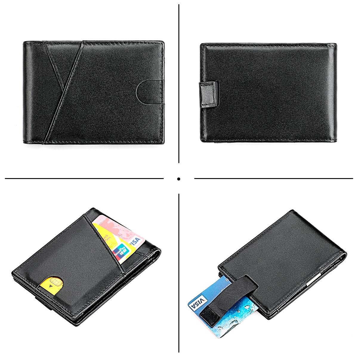 Leather Rfid Wallet with Front Pocket - Black - Black 10