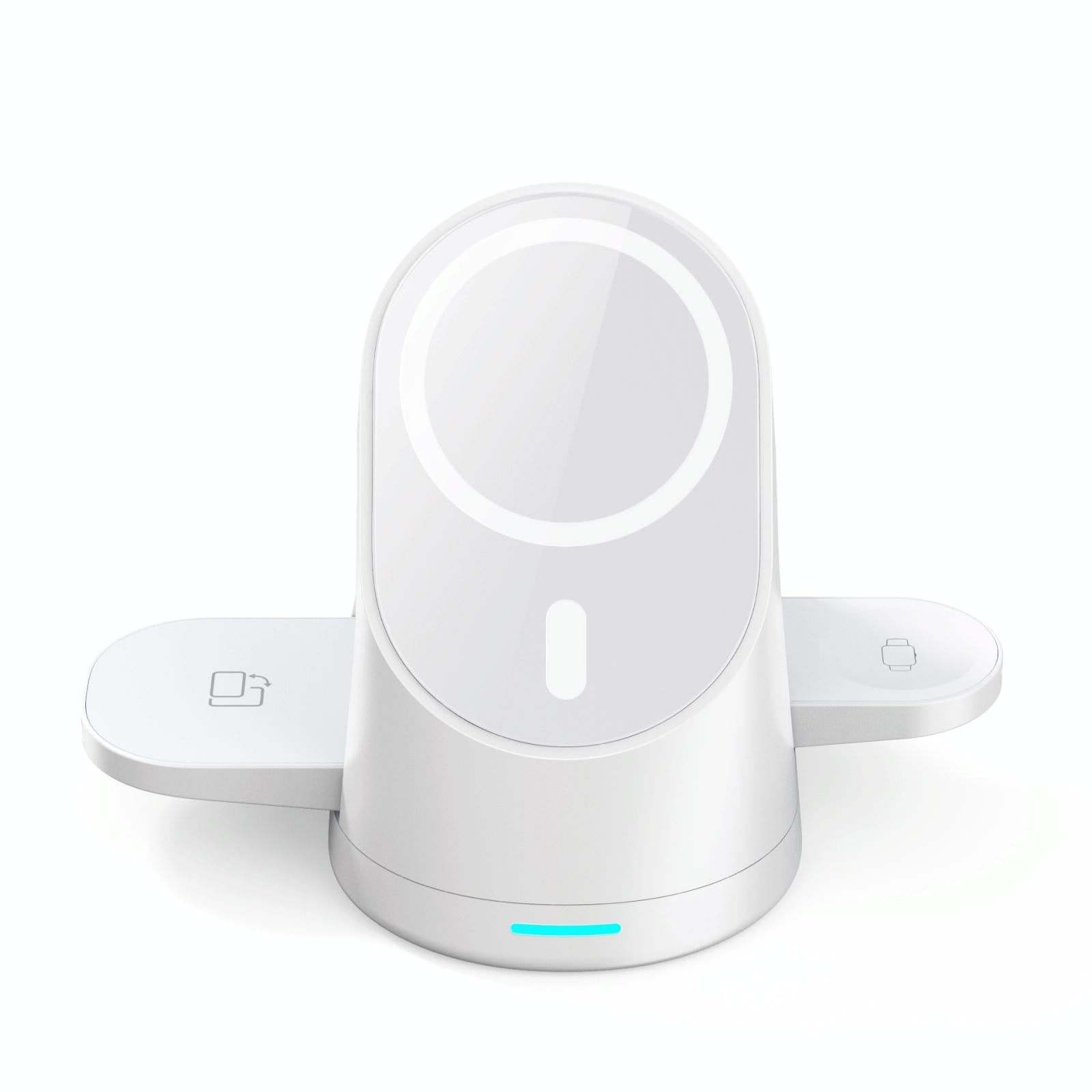 3 In 1 Magnetic Wireless Charging Bracket For Smartphone Iwatch Airpods - White 10