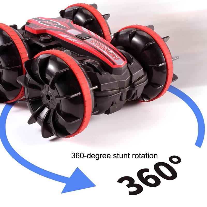 Amphibious Stunt Rc Car - Double-sided Rolling - 2.4g - Electric - Kids' Toy - Green 8