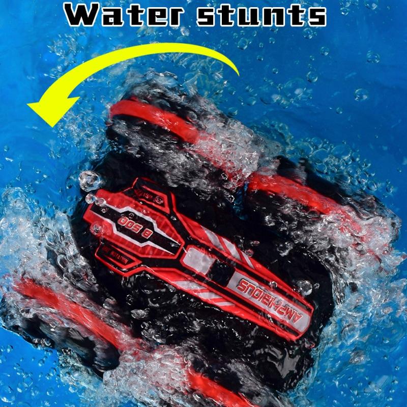 Amphibious Stunt Rc Car - Double-sided Rolling - 2.4g - Electric - Kids' Toy - Green 11