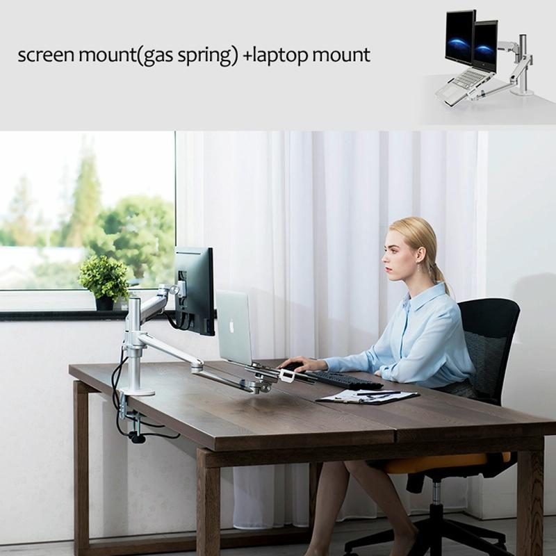 Adjustable Desktop Stand for 17-32 and 12-17 Monitors - Aluminum - Silver 8