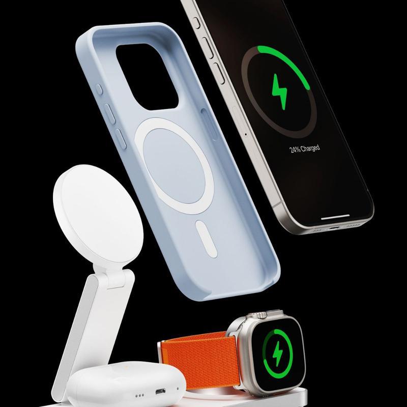 3 In 1 Magnetic Wireless Charging Dock For Apple Devices - White 4