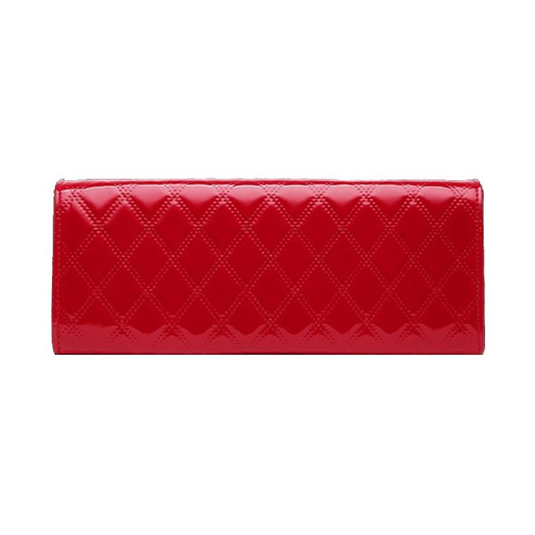 Diamond Pattern Leather Handbag with Hanging Ornaments - Women - Red 5