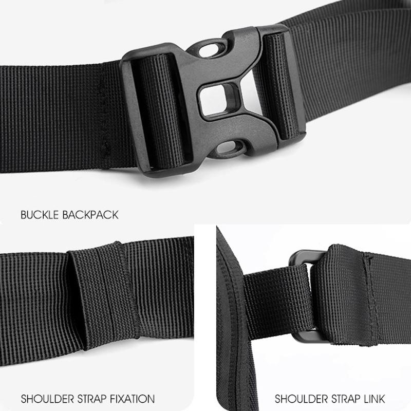 Minimalist Men Chest Bag Outdoor Travel Waist Bag With Shoulder Strap - Black 7