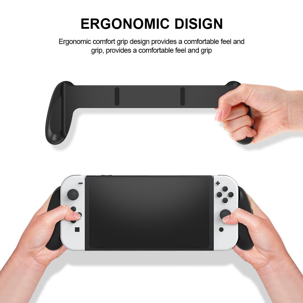 Oled Switch Handle with Game Card Storage - Compact Design - Black 5