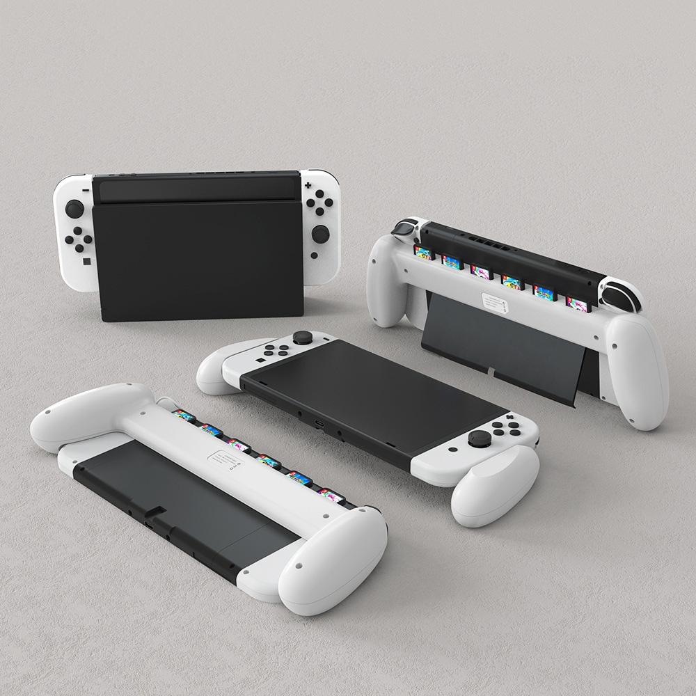 Oled Switch Handle with Game Card Storage - Compact Design - Black 15