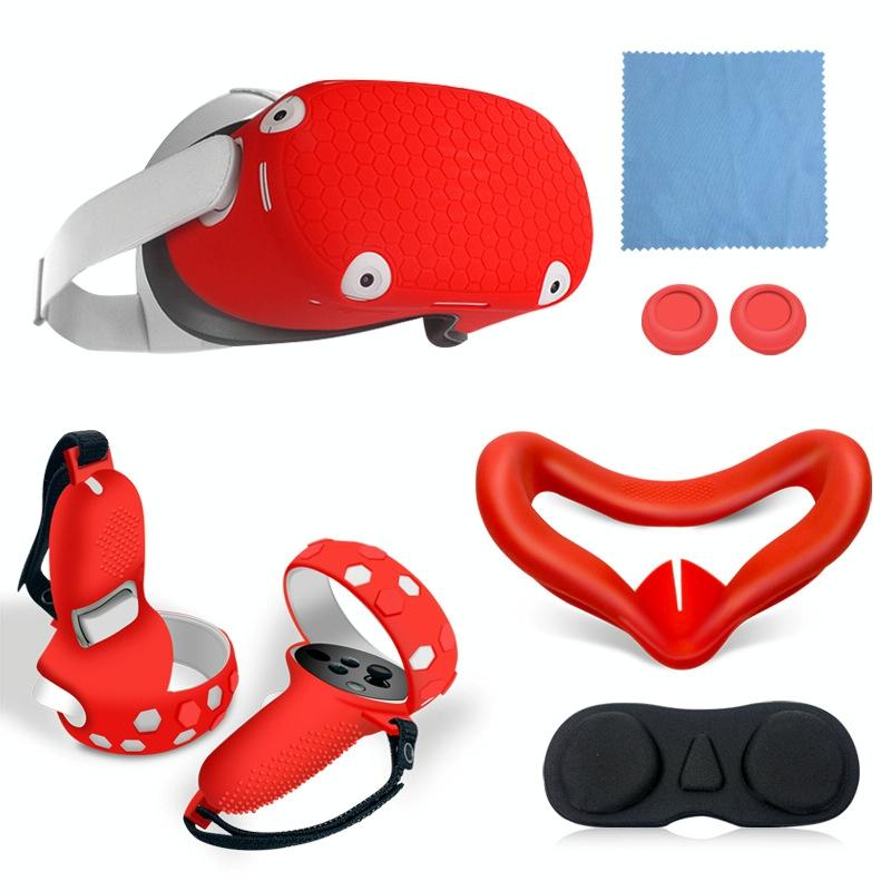 Complete Silicone Controller Cover Set for Meta Quest - 6 Pieces - Blue 8