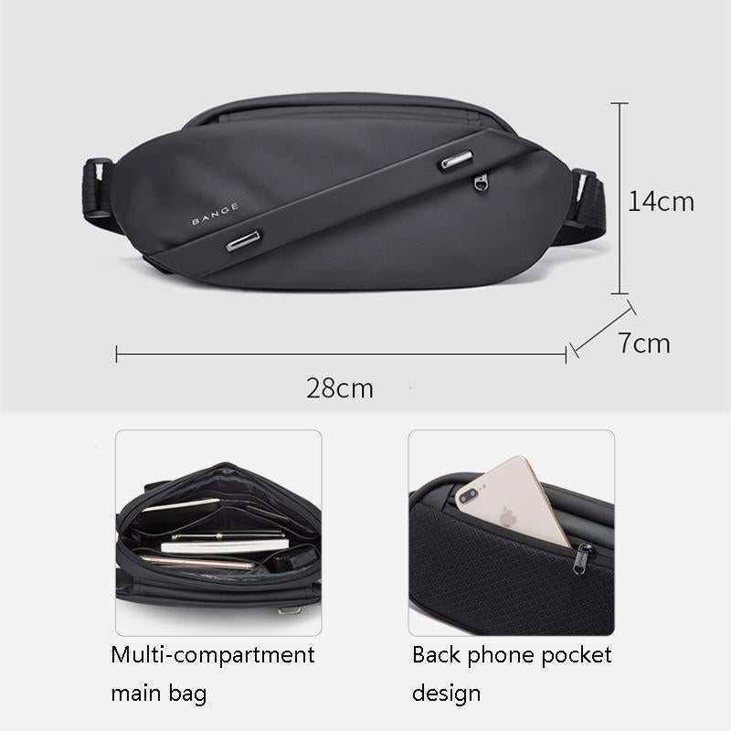 Waterproof Men Business Chest Bag Functional Messenger Bag - Grey 6