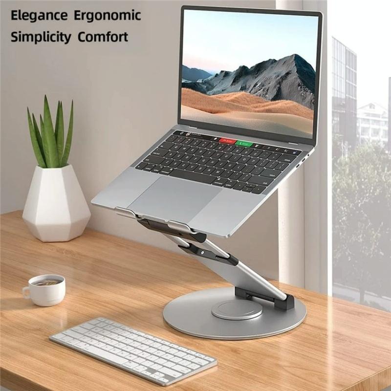 Adjustable 360 Degree Rotating Laptop Stand for 10-17 Inch Devices - Grey 4