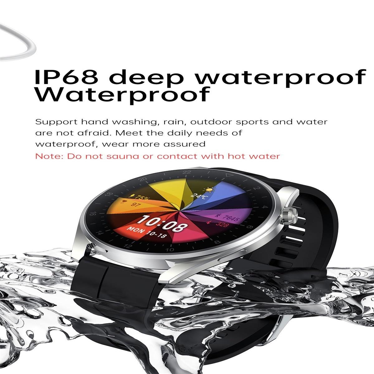 Waterproof Silicone Smartwatch With Colour Display - Silver 5