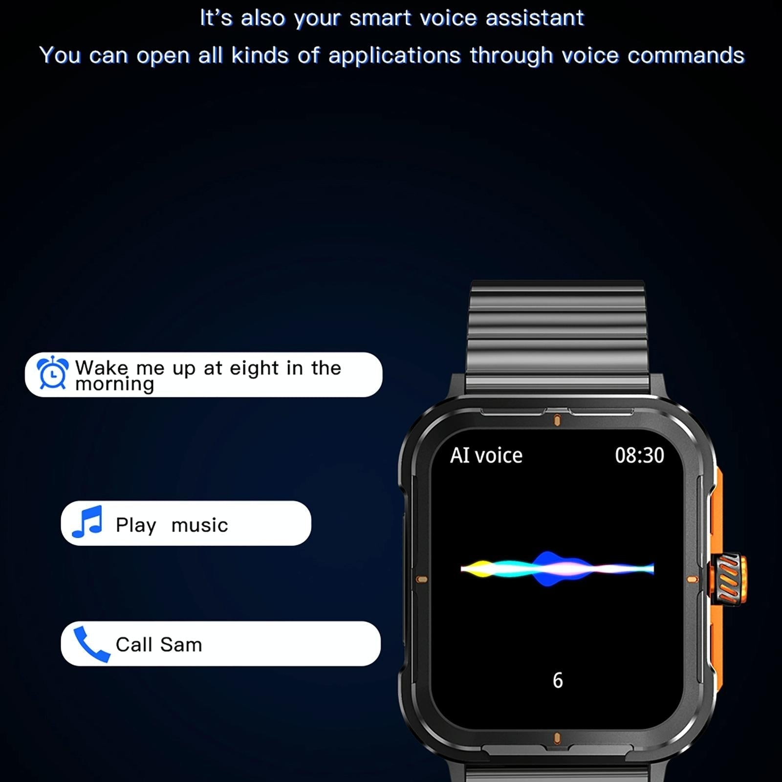 1.9 Inch Tft Square Screen Smart Watch Supports Blood Pressure Monitoring - Blue 11