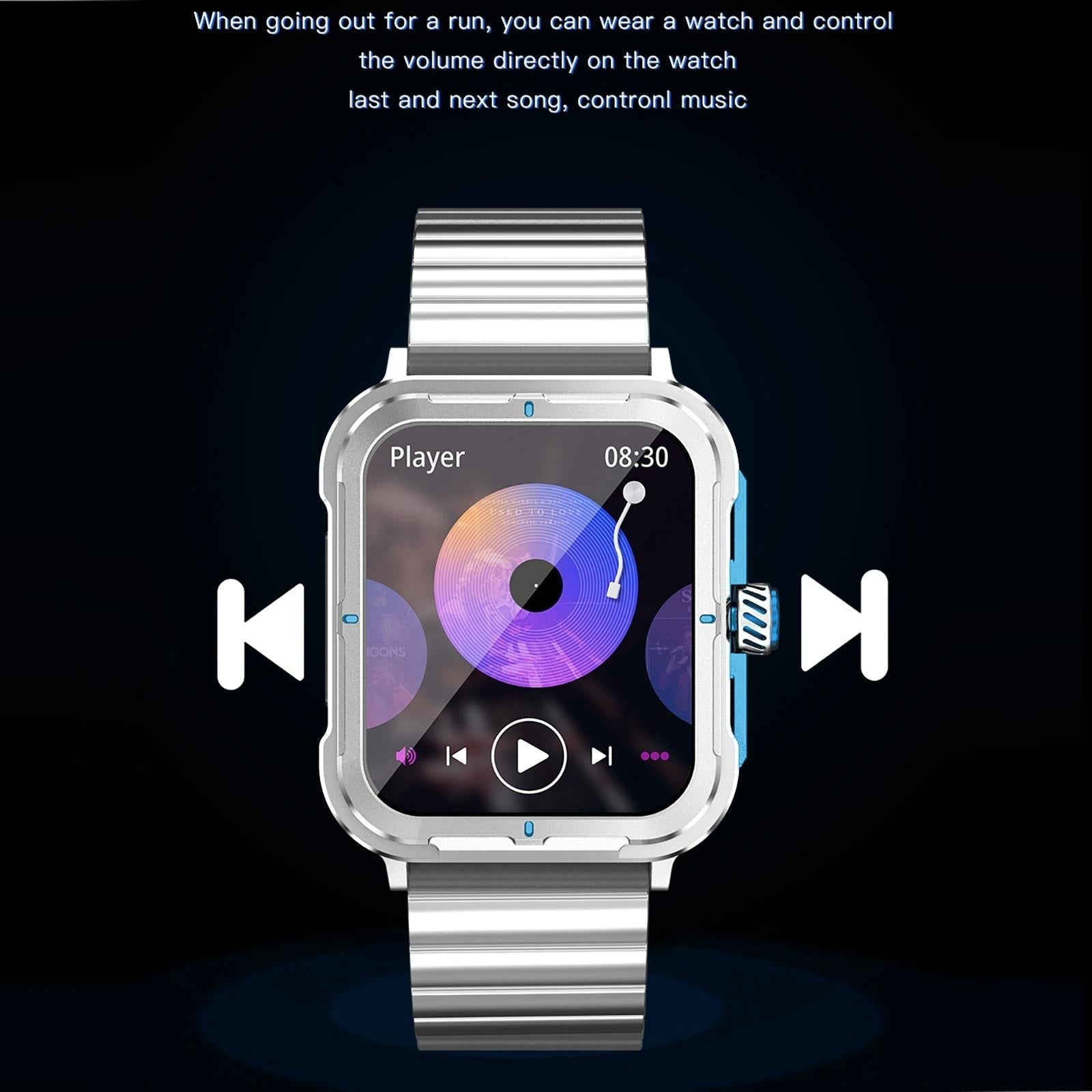 1.9 Inch Tft Square Screen Smart Watch Supports Blood Pressure Monitoring - Blue 12