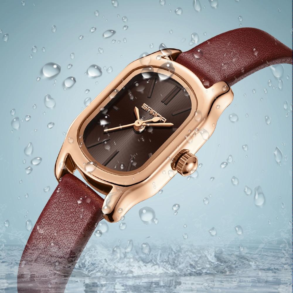 Waterproof Women Quartz Watch with Mini Dial and Steel Band - Green 4