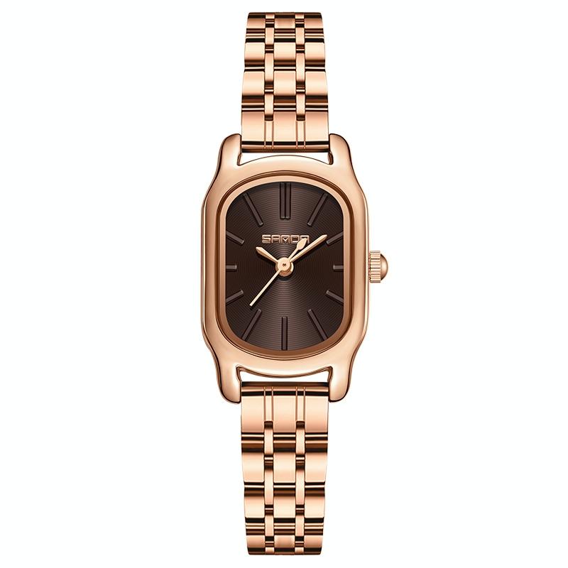 Waterproof Women Quartz Watch with Mini Dial and Steel Band - Green 9