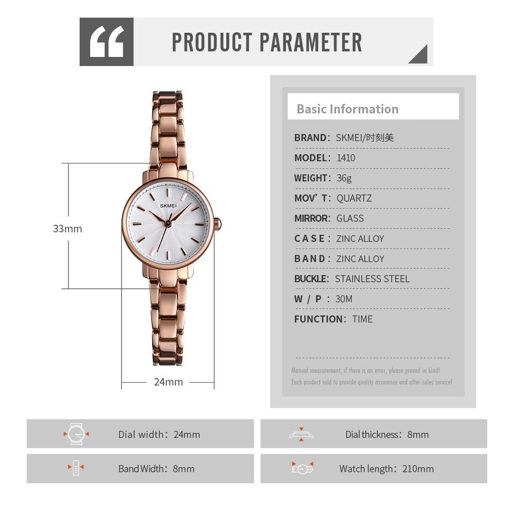 European Fashion Women Quartz Watch with Steel Band - Business and Leisure - Silver 7