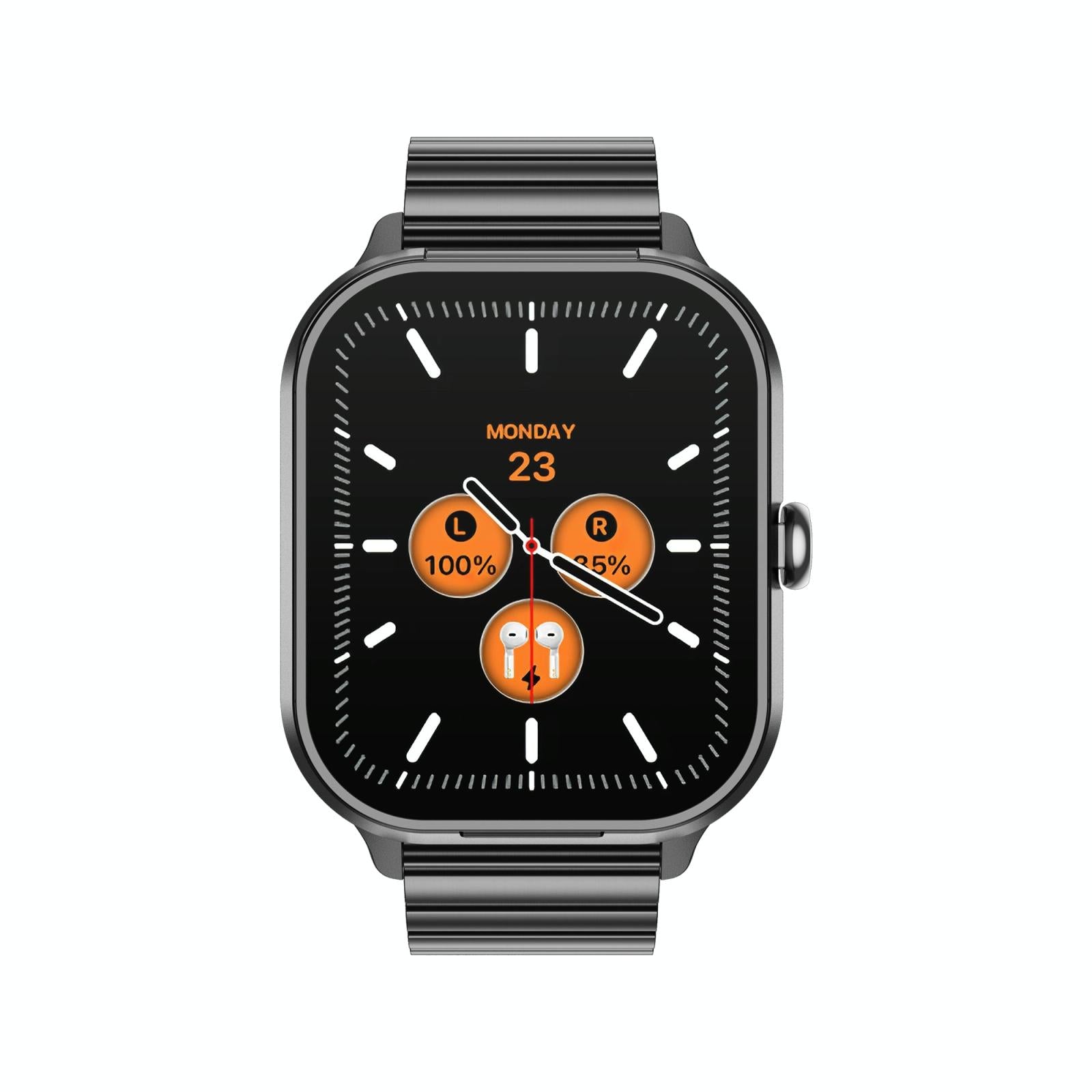 2.01 Inch 2 In 1 Bluetooth Earphone Smart Watch With Nfc & Steel Strap - Space Grey 3
