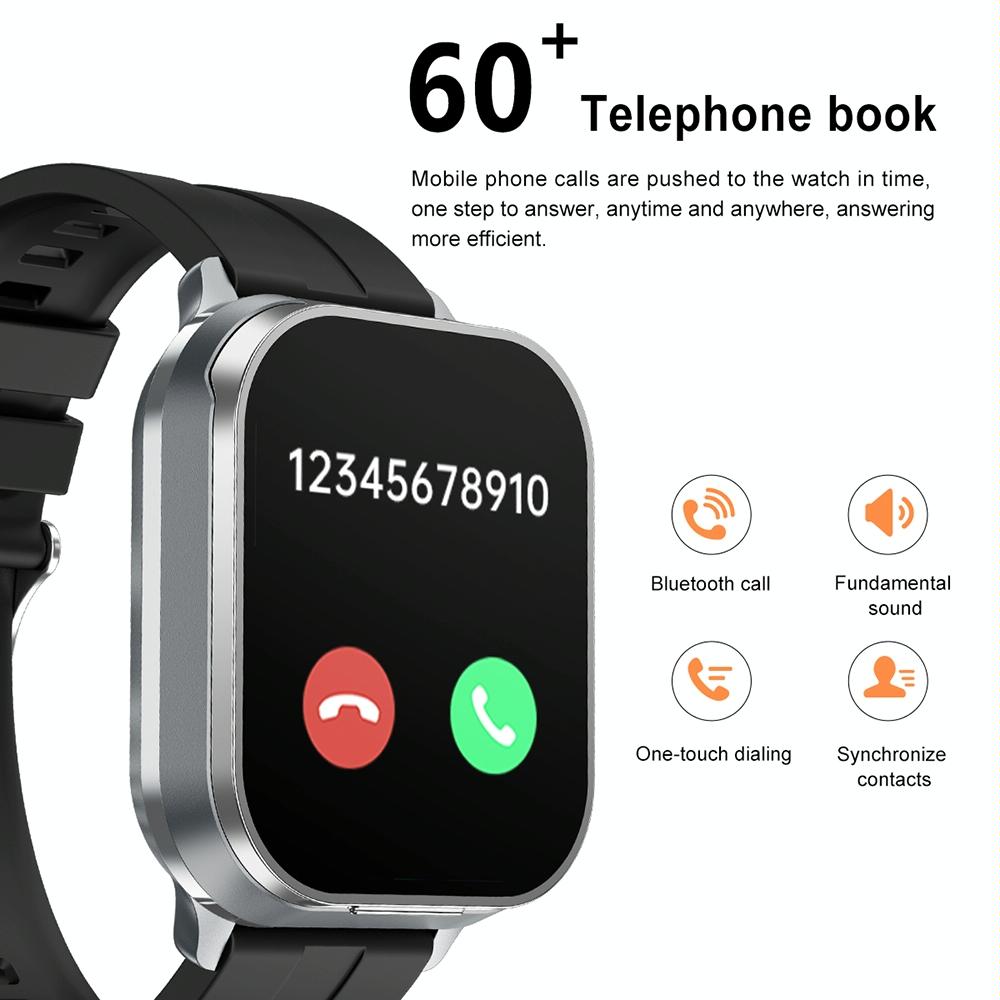 2.01 Inch 2 In 1 Bluetooth Earphone Smart Watch With Nfc & Steel Strap - Space Grey 12