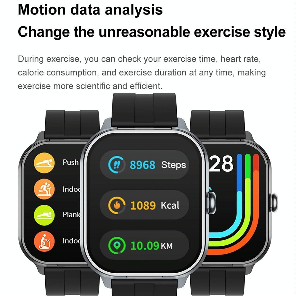 2.01 Inch 2 In 1 Bluetooth Earphone Smart Watch With Nfc & Steel Strap - Space Grey 13