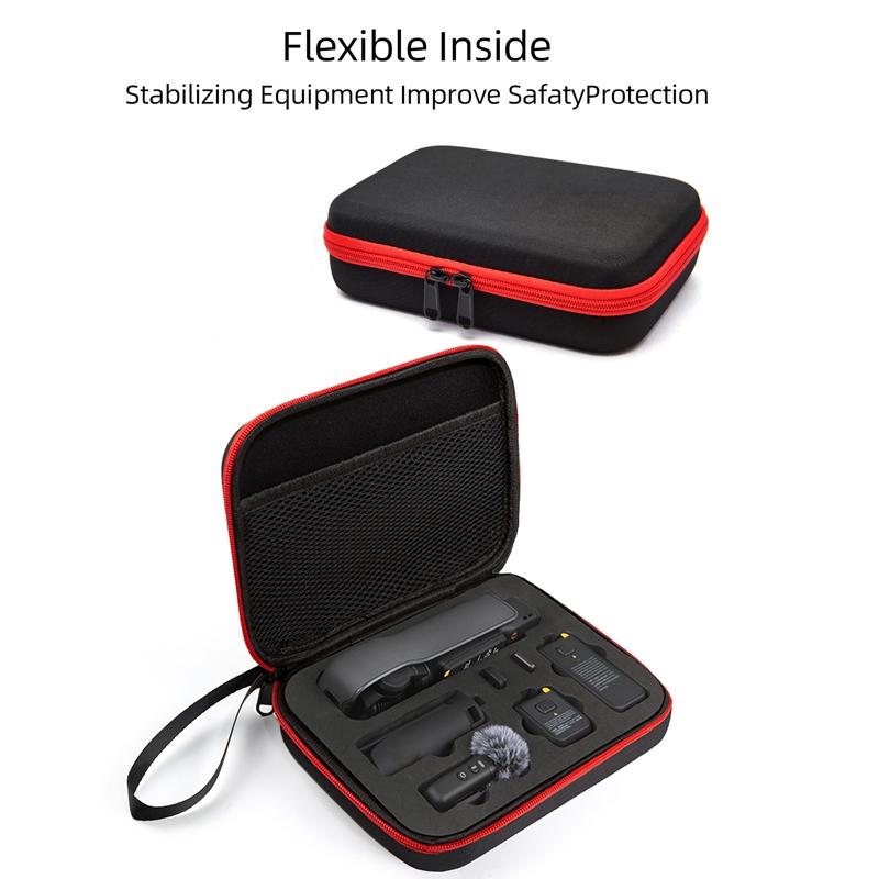 Dji Pocket 3 Camera Handbag - Storage Bag - Black Shell Red Inner 7