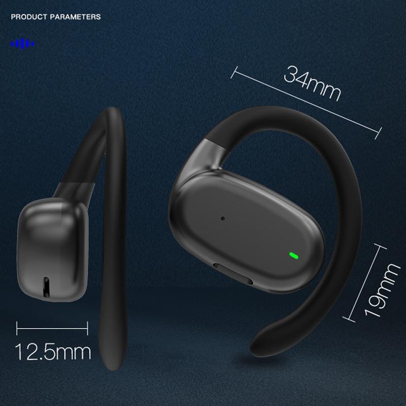 Wireless Single Ear Bluetooth Earphone - Hanging Ear Design - White 3