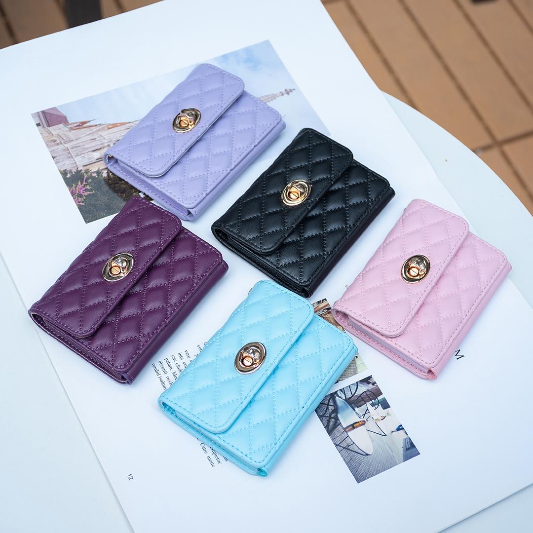 Horizontal Card Bag Mobile Phone Back Sticker With Metal Buckle - Pink 8