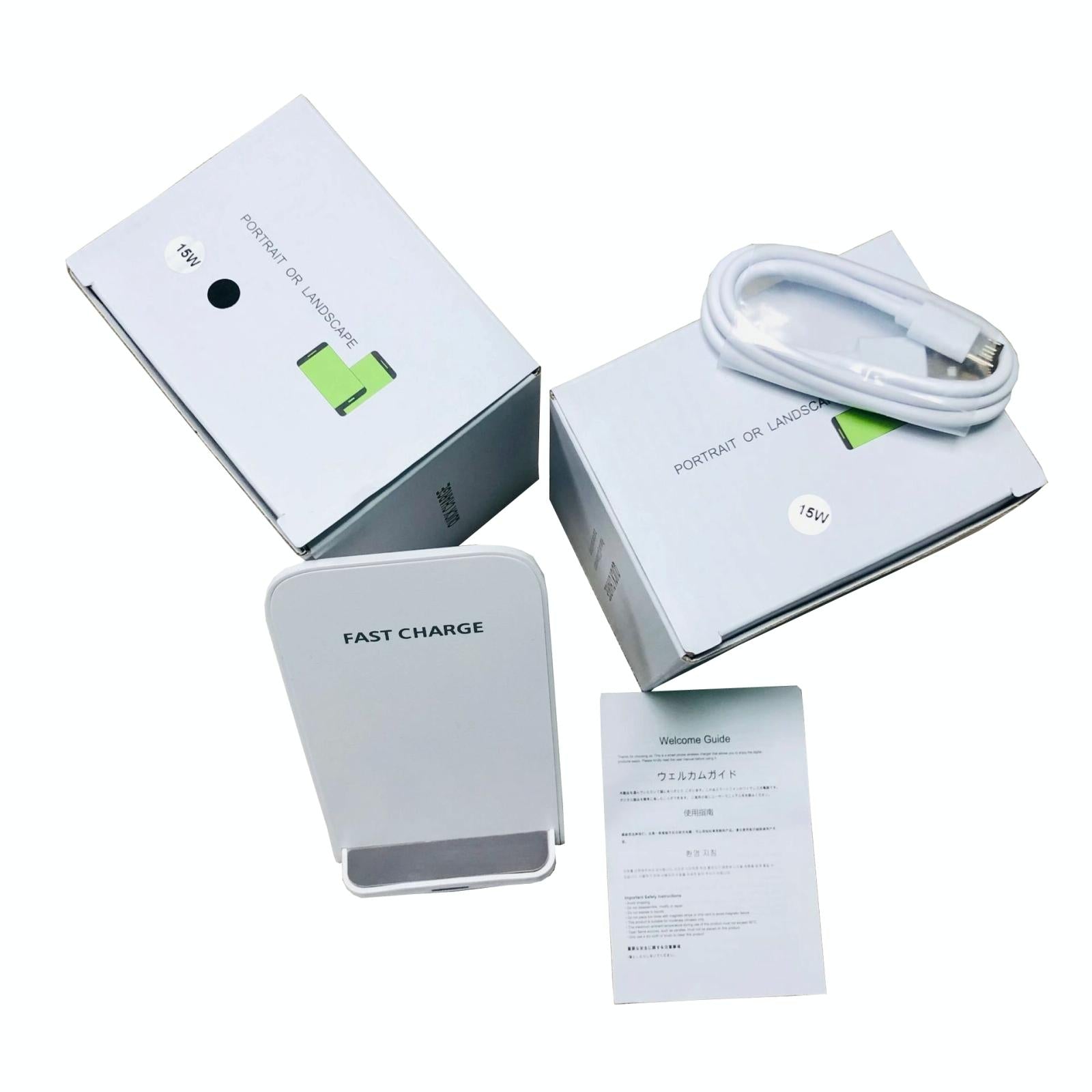 15W Wireless Desktop Charger With Fast Charging - White 7