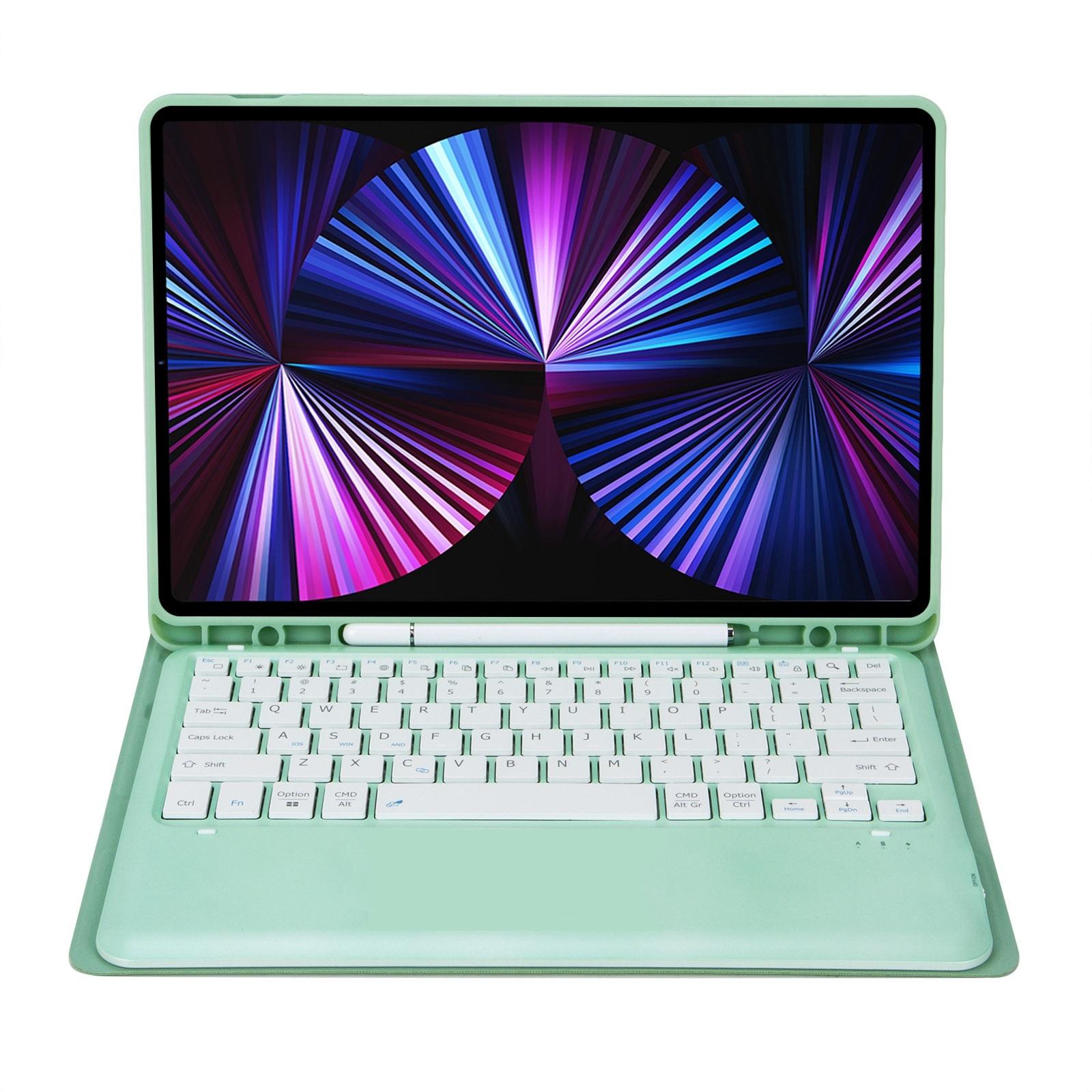 Detachable Bluetooth Keyboard Leather Case For Ipad Pro 12.9 2021 / 2020 / 2018 With Pen Slot - Pink 4