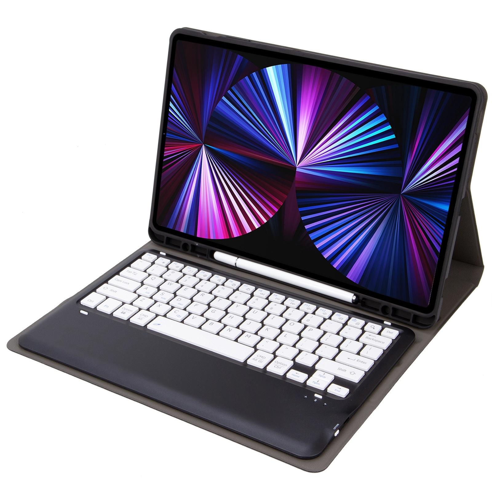 Detachable Bluetooth Keyboard Leather Case For Ipad Pro 12.9 2021 / 2020 / 2018 With Pen Slot - Pink 9