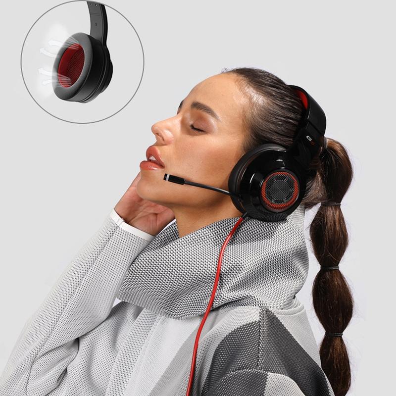 7.1 Gaming Headset For Desktop Listening 2.5M Cable Black / Red 4