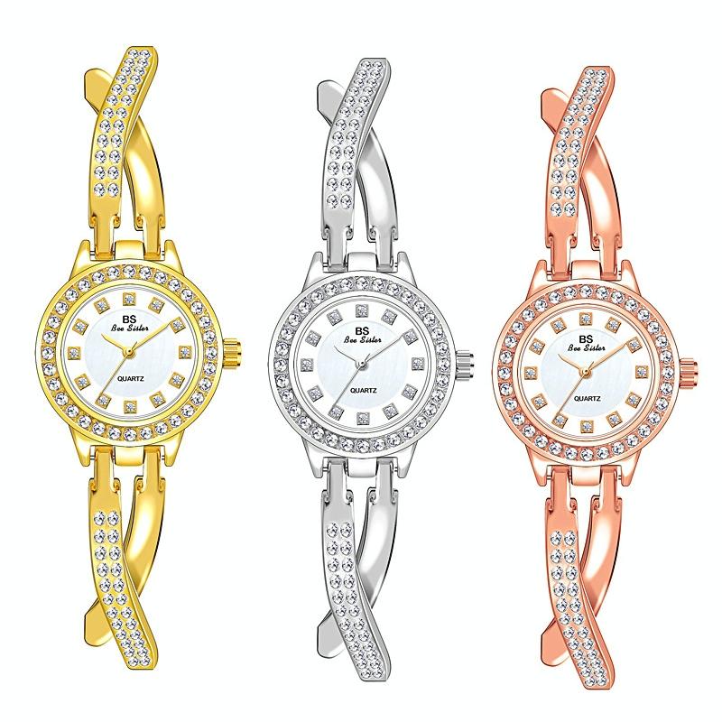 Women Butterfly Cross Diamond Bracelet Watch - Full - Silver 4