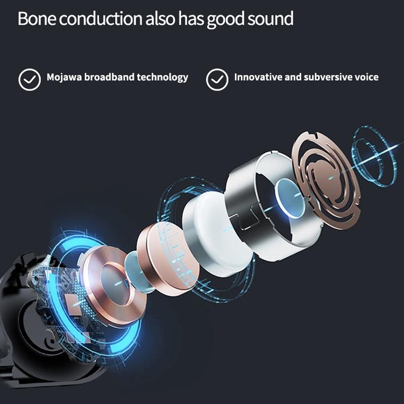 Bone Conduction Bluetooth Earphones with Stereo Vibration Speaker - Pink 5