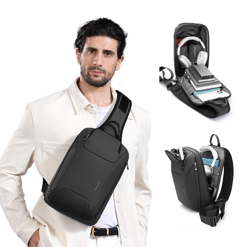 Men Chest Bag Business Shoulder Crossbody Bag - Blue 3