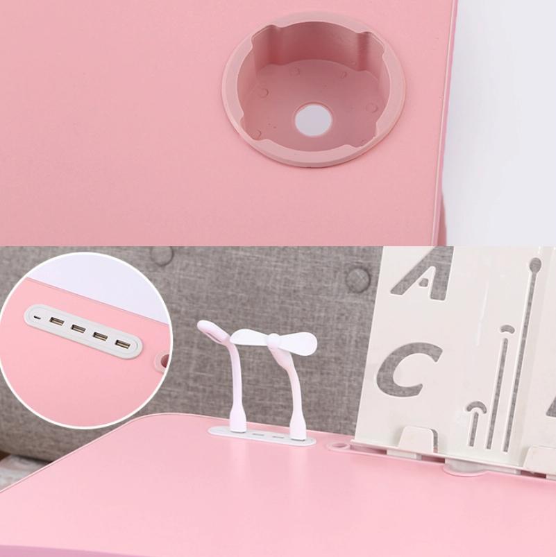 Portable Folding Desk with Fan & Lamp - Compact Design - Teenage Pink 6