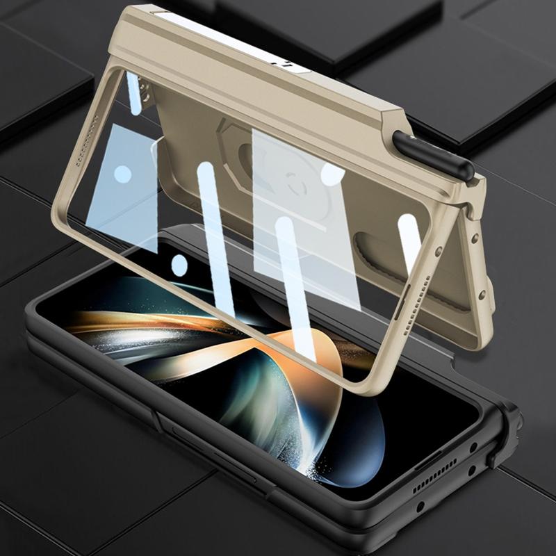 For Samsung Galaxy Z Fold4 5G Magnetic Phone Case With Pen Holder - Foldable - Green 4