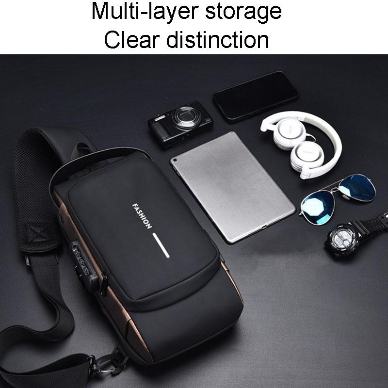 Waterproof Usb Crossbody Backpack For Sports - Black 7