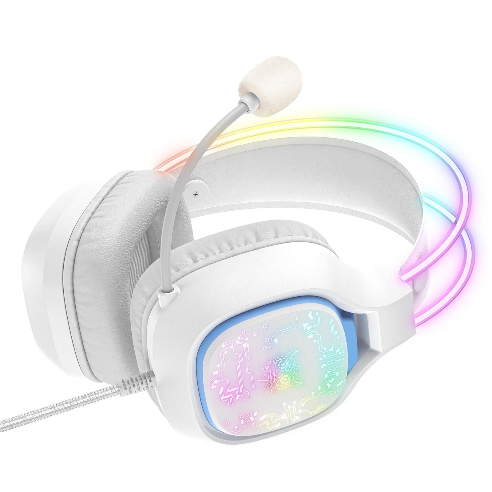 Colourful Light Gaming Headset With Mic 1.8M Cable - White 5