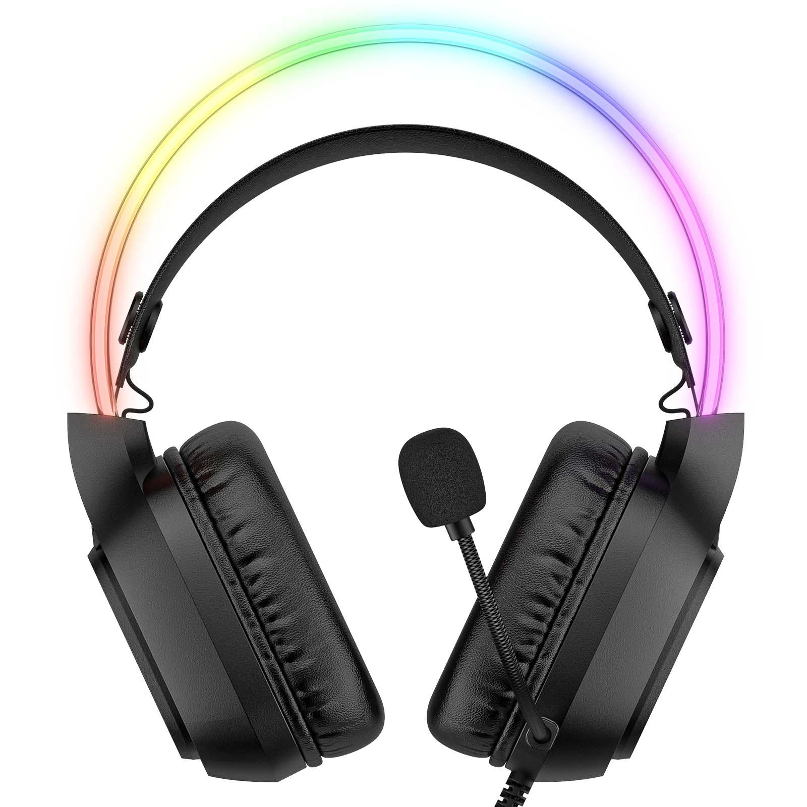 Colourful Light Gaming Headset With Mic 1.8M Cable - White 12