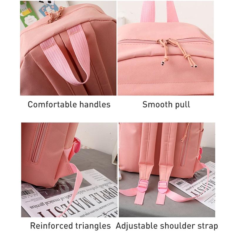 Adorable 5-piece Girls Backpack Set with Bear Design - Black 4