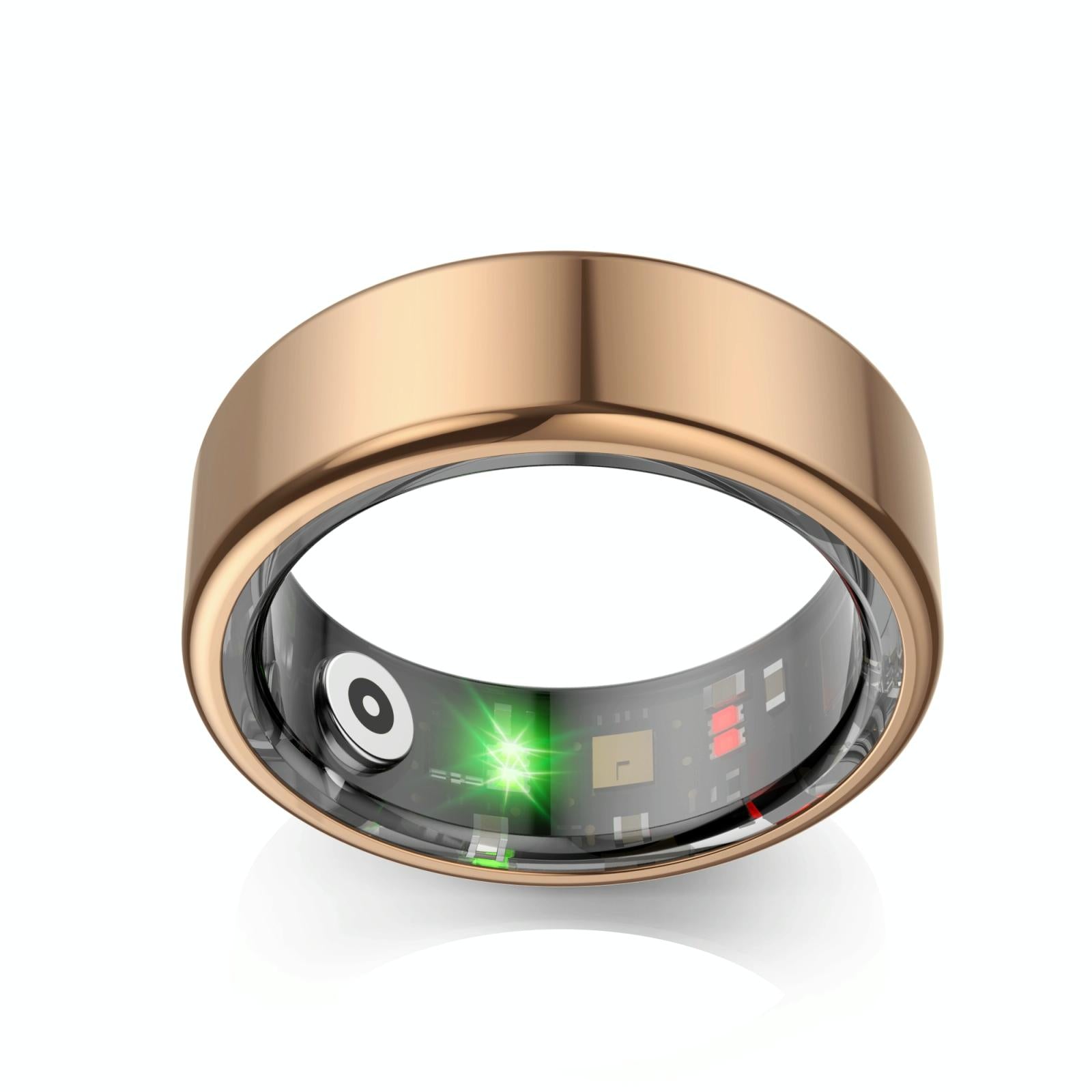 Smart Ring With Heart Rate Blood Oxygen Sleep Monitoring & Sports Modes - Size 9 - Gold 5