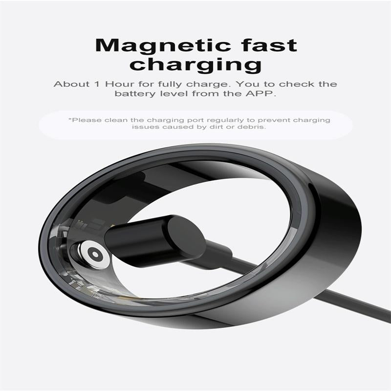 Smart Ring With Heart Rate Blood Oxygen Sleep Monitoring & Sports Modes - Size 9 - Gold 10