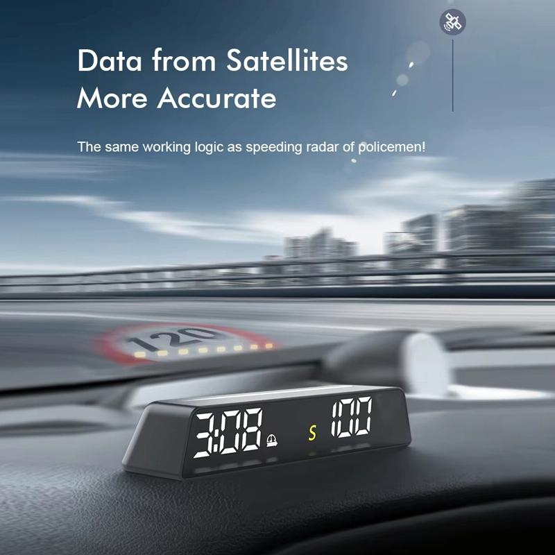 Usb Powered Hd Vehicle Altitude Meter Hud Display - White 9